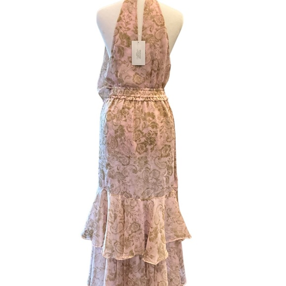Misa Los Angeles Seva Rose Paisley Asymmetrical Skirt and Halter Top - Picture 5 of 7